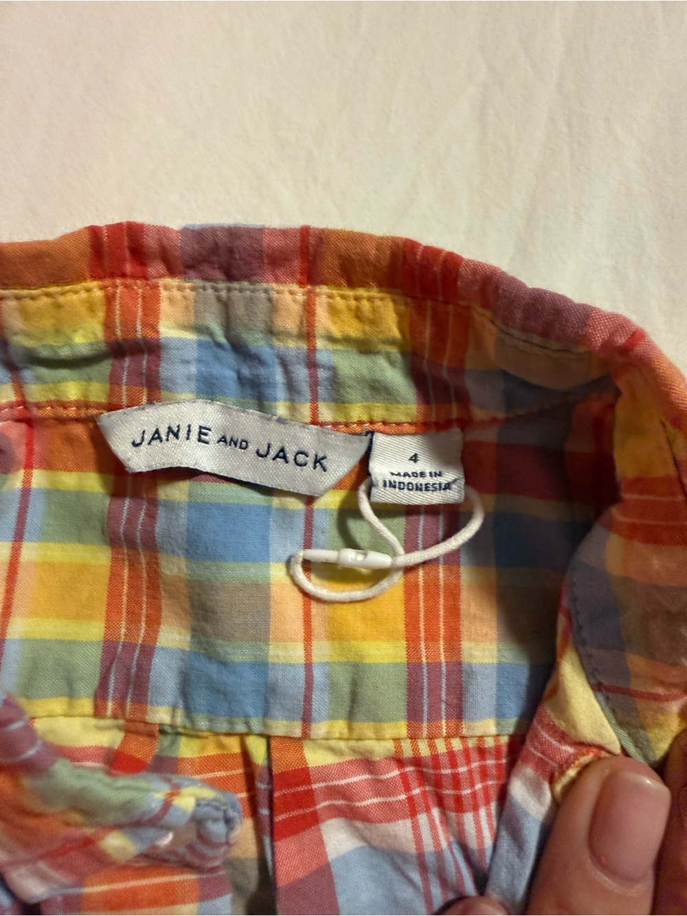 Janie and Jack Red, Yellow & Blue Plaid Short-Sleeve Button-Down - Picture 2 of 2